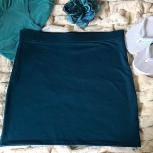 Forever 21 Teal mini skirt Cotton Stretch lined L